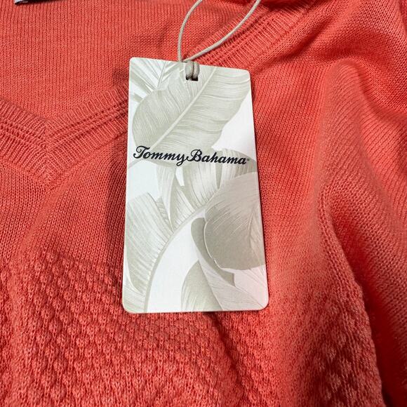 Tommy Bahama NWT Island Zone Big Tall Orange Sweater Men's Size 2XLT V-Neck - Picture 6 of 11